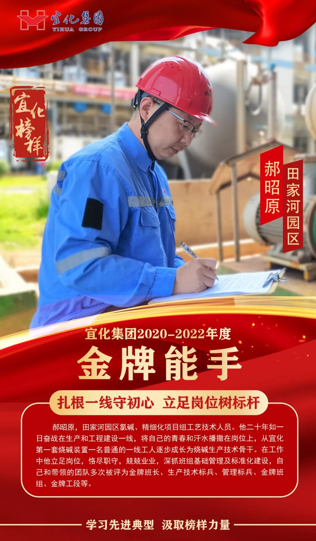 【宜化榜樣】金牌能手郝昭原：扎根一線守初心，立足崗位樹標(biāo)桿