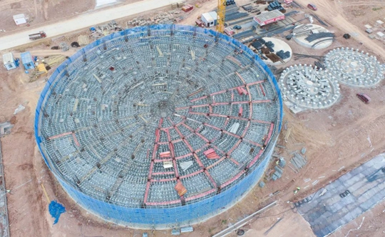 邦普宜化項目標志性建筑“鳥巢”初具雛形！